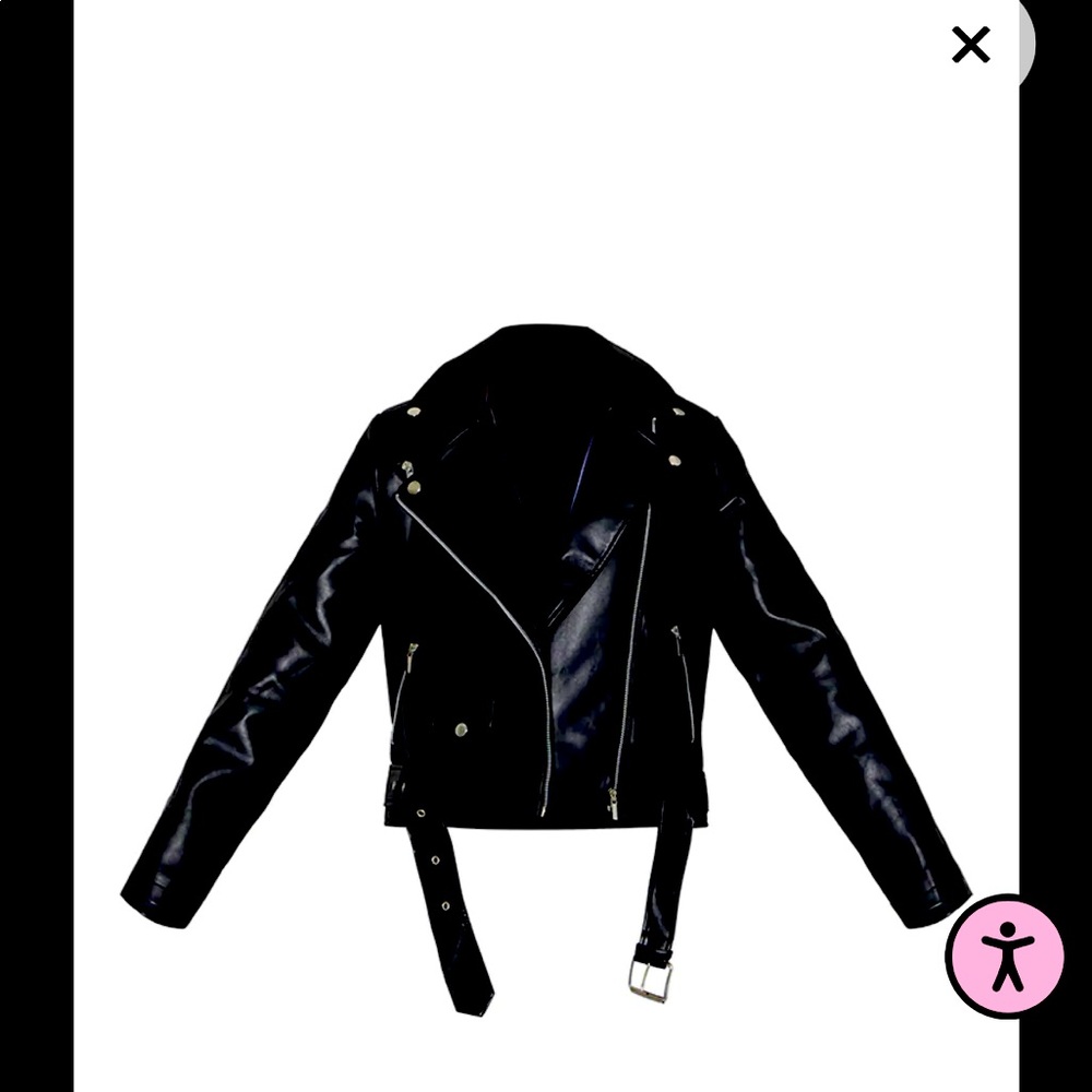 ❌SOLD❌NWT pretty little thing black leather jacket
